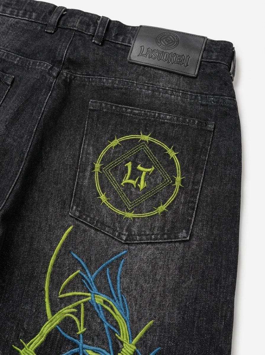 ONE EMBROIDERED BAGGY